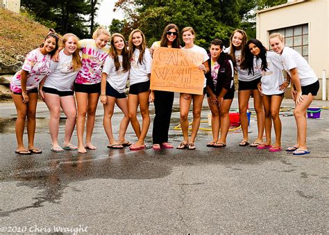 High School Cheerleaders Car Wash