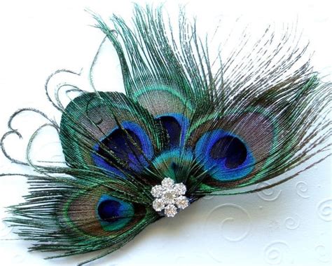 priority mail peacock feather hair clip bridal fascinator with