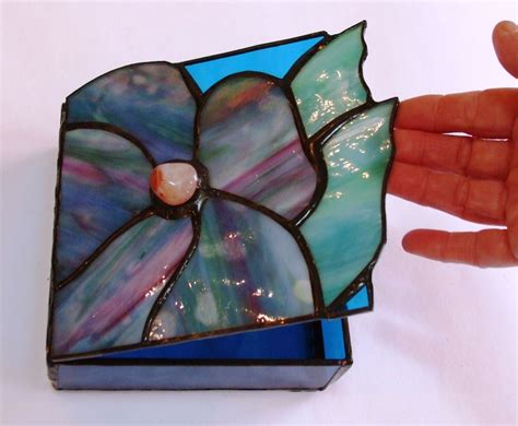 Custom Personalized Stained Glass Box With Decorative Lid
