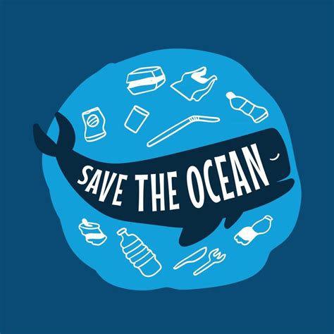 Stop Ocean Plastic Pollution Save The Ocean Whale 2863928 Vector Art