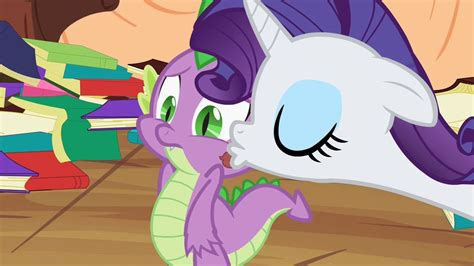 Rarity Kisses Spike On The Cheek My Little Pony Friendship Is Magic