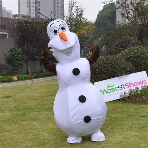 Smiling Adult Olaf Mascot Costume Cartoon Character Costume Snowman
