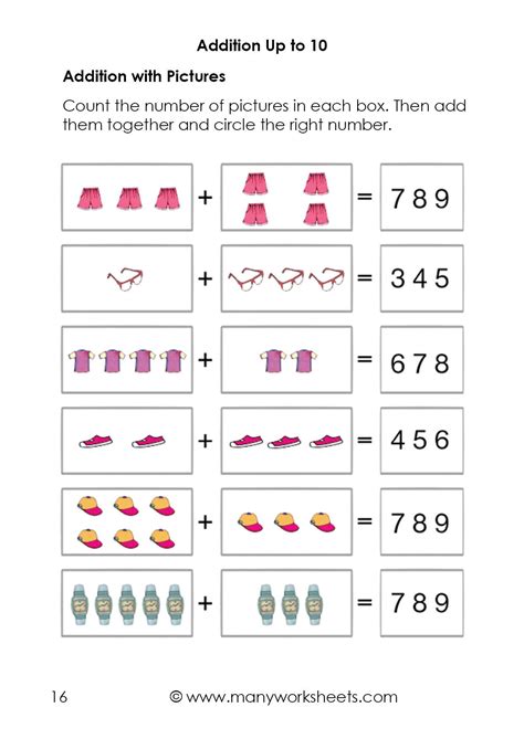 Kindergarten Addition Worksheets with Pictures 4