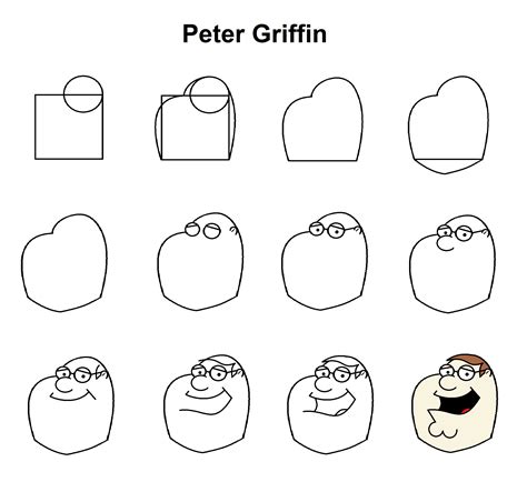 Peter Griffin Cartoon Drawing Tutorial