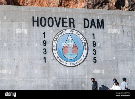 Boulder City Nevada Usa November 28 2021 Hoover Dam Sign With