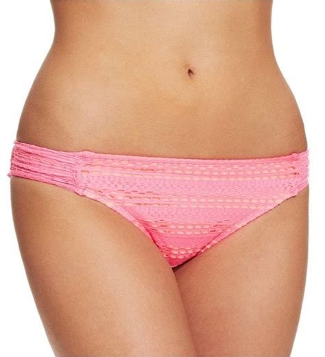 Hobie Womens Crochet Side Tab Bikini Bottom Hot Pink Cv12d3cbngn