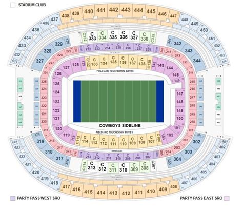 2019 Dallas Cowboys Stadium Seating Chart Arlington Ticketcity Insider