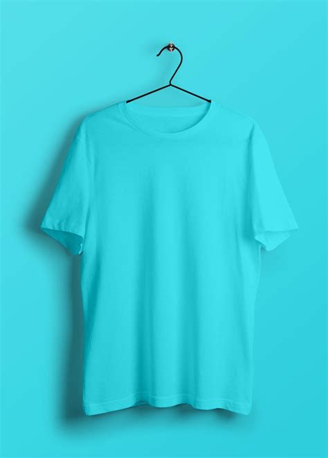 plain ocean blue  shirt crazymonk