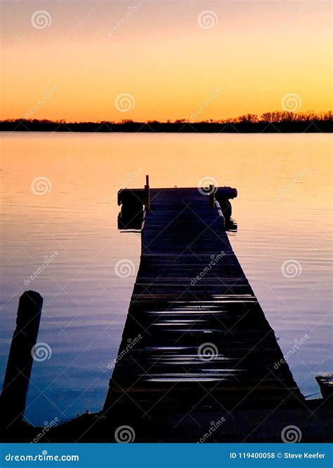 Sunset Dock Stock Photo Image Of Colorful Protruding 119400058