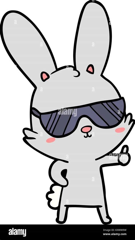Cute Cartoon Rabbit Wearing Sunglasses Stock Vector Image And Art Alamy