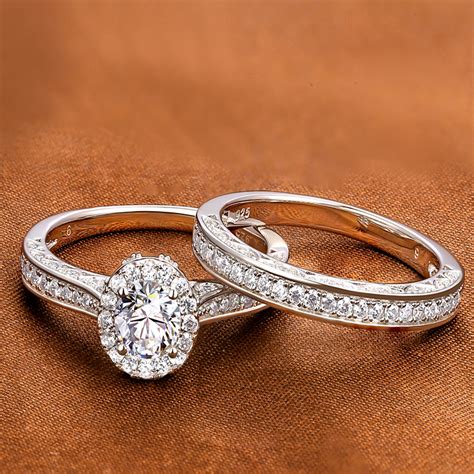 Engagement Wedding Ring Set For Women 925 Sterling Silver 16ct Round
