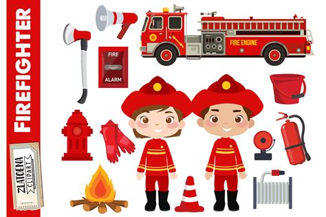 Firefighter Clip Art Fireman Clipart Firefighter Graphics