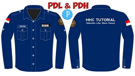Cara desain baju Pdl & Pdh di Android (Depan) #Tutorialpixellab - YouTube