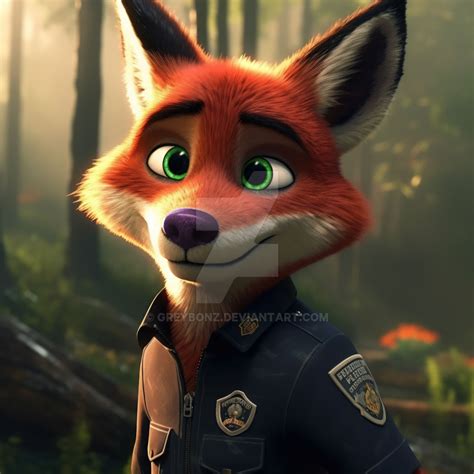 Nick Wilde In Police Uniformai Image By Greybonz On Deviantart