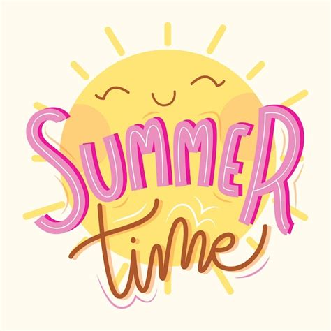 Free Vector Summer Lettering With Sun