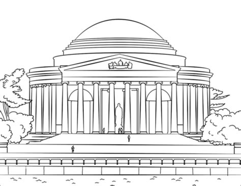White house coloring page with whitehouse free printable. Jefferson Memorial coloring page | Free Printable Coloring ...