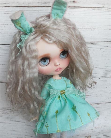 Blythe Doll Custom Ooak For Sale With Natural Hair Minty Etsy