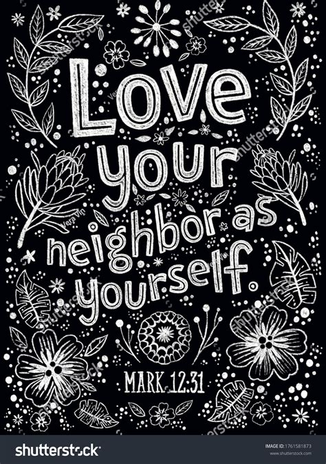 Bible Verse Love Your Neighbor Yourself Stock Illustration 1761581873