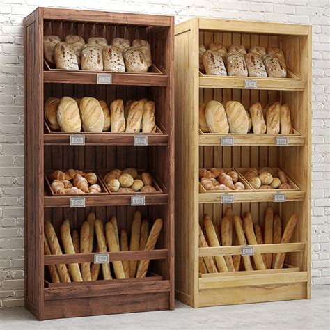 Bread Shelves Bakery And Cafeteria Set Bakery Shop Design Bakery