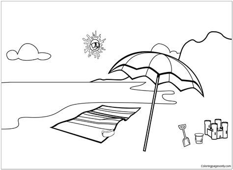 Beach Day Coloring Pages
