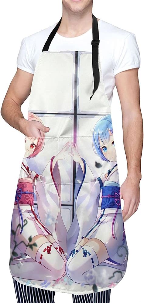 Re Zero Rem And Ram Anime Apron Home Cooking Apron Kitchen