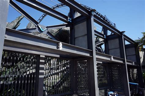 More Construction Walls Removed At Jurassic World Velocicoaster Giving First Look Inside Paddock