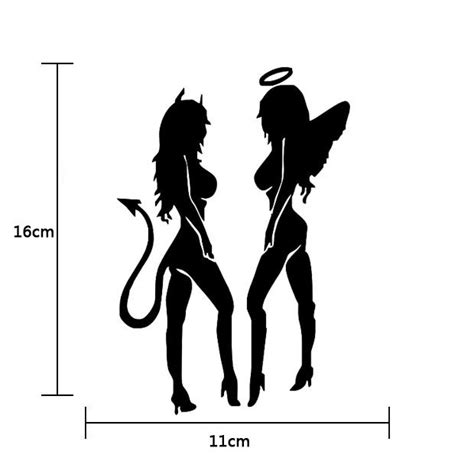 1pcs Trendy Reflective Sexy Girl Car Styling Devil Angel Car Stickers