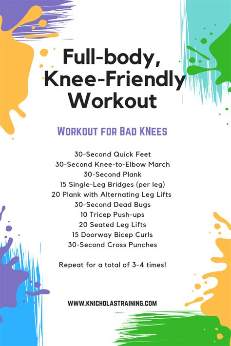 Full Bodyweight Workout Routine Bad Knee Workout Hiit
