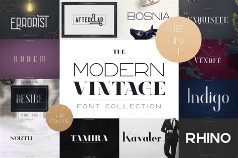 The Modern Vintage Font Collection Serif Fonts Creative Market