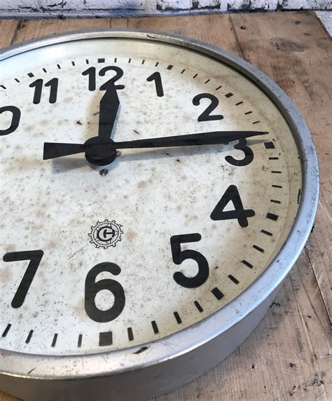 Industrial Factory Wall Clock From Chronotechna 1950s At 1stdibs