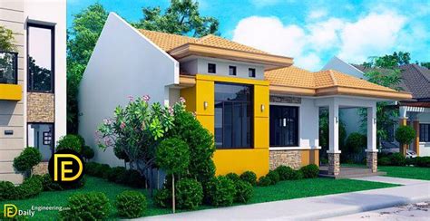 Modern Bungalow House With 3d Floor Plans And Firewall Daily Engineering