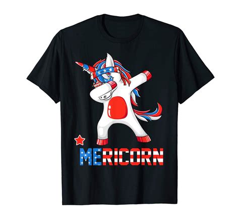 American Flag Unicorn Dabbing Mericorn Merica Unicorn Shirt