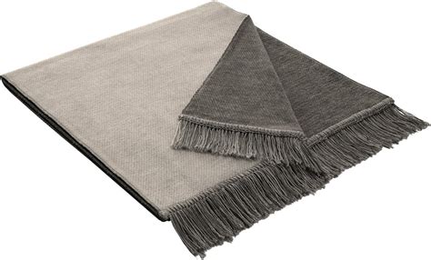 Bocasa Biederlack Cotton Cover Blanket Throw 50x200 Cm Silver Salt