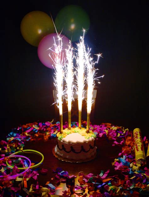 birthday sparklers birthday cake with candles birthday cake