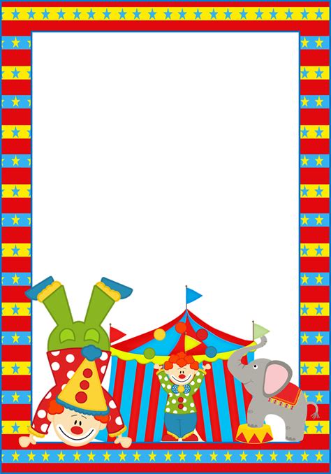 The Circus Free Printable Frames Invitations Or Cards Oh My Fiesta