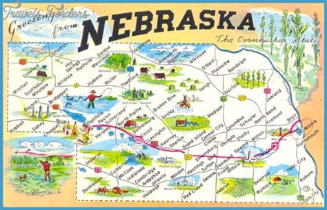 Nebraska Map Tourist Travelsfinders
