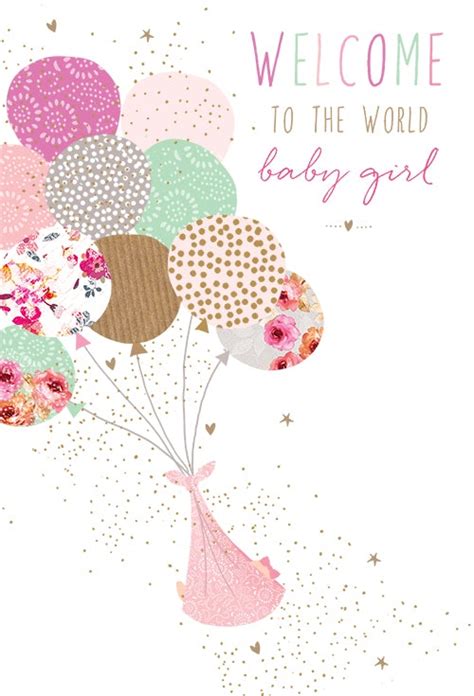 Baby Girl Card Welcome To The World Baby Girl