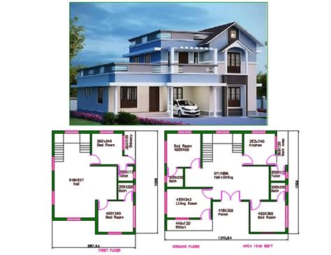 Advantages of smaller house plans 1500 Sq Ft House Plan With Car Parking DWG And 3d Max File - Cadbull