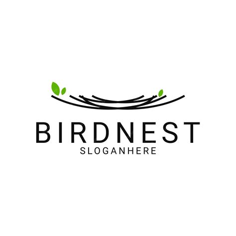 Premium Vector Simple And Minimalist Bird Nest Logo Design With Leaf