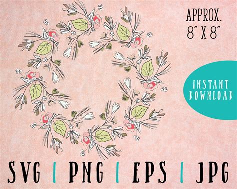 Wreath Clip Art Eps Svg  And Png Digital Download Etsy Hong Kong
