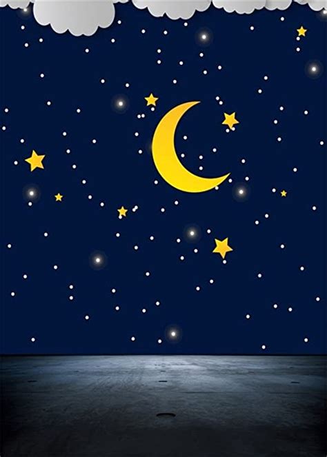 Afficher les vidéos de étoile. YongFoto 1x1,5m Vinyl Toile de Fond Dessin animé Ciel Nocturne avec Lune étoile Nuage Fond ...