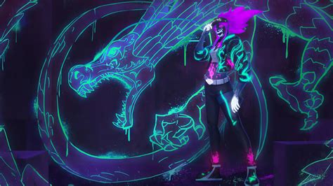 Akali Kda Neon Dragon Lol League Of Legends 4k 27026