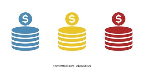 Coin Stack Icon On White Background Stock Vector Royalty Free