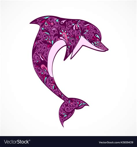 Dolphin Jumping Royalty Free Vector Image Vectorstock