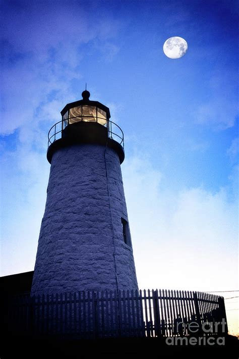 Moon Over Lighthouse Photograph By Scott Kemper