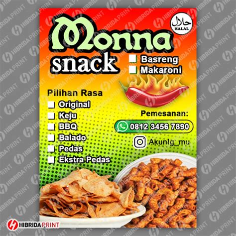 Stiker Label Snack Basreng Makaroni