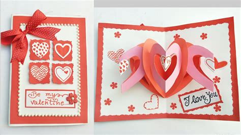 Diy Valentine Pop Up Card Pop Up Heart Card For Valentine Dayhandmade Valentine 3d Pop Up Card