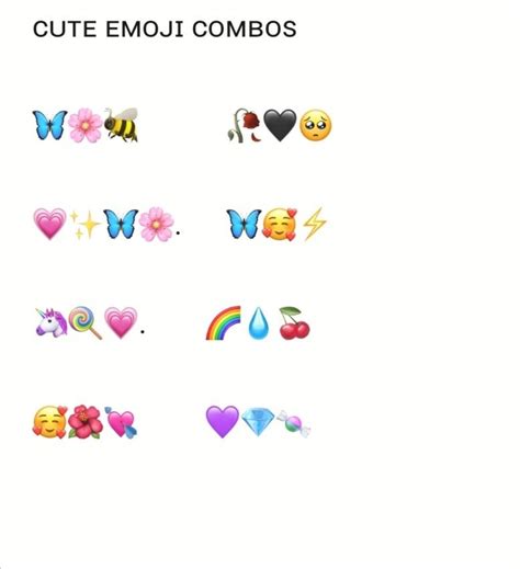 Cute Emoji Combos 🦄🍬💕 Emoji Combinations Cute Instagram Captions