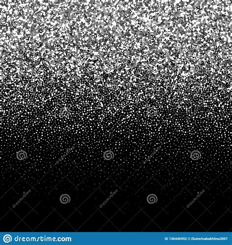 Silver Glitter On A Black Background Vektorgrafik Eps 10 Stock