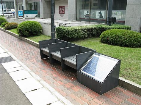 Japanese Eco Bench With Solar Panel That Energizes